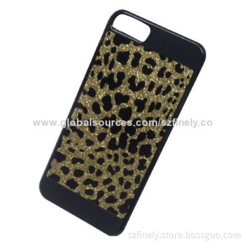 Glitter PC case for iPhone 5/5S, sticker glitter sheet on the surface groove, shiny and fashionable